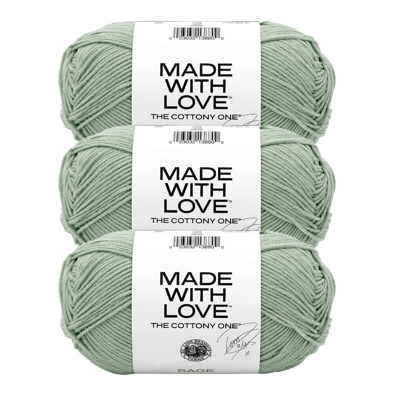 3 Pack Lion Brand® Tom Daley Made with Love™ The Cottony One™ Yarn